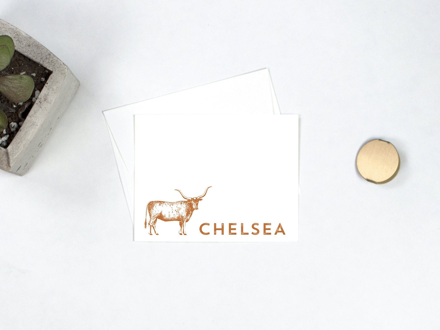 Personalized Note Cards - Longhorn