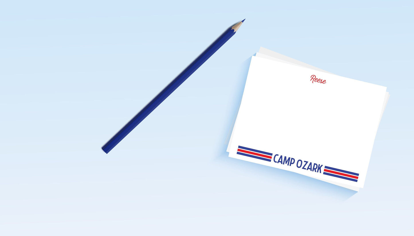 Personalized Camp Stationery - Camp Ozark Stripes