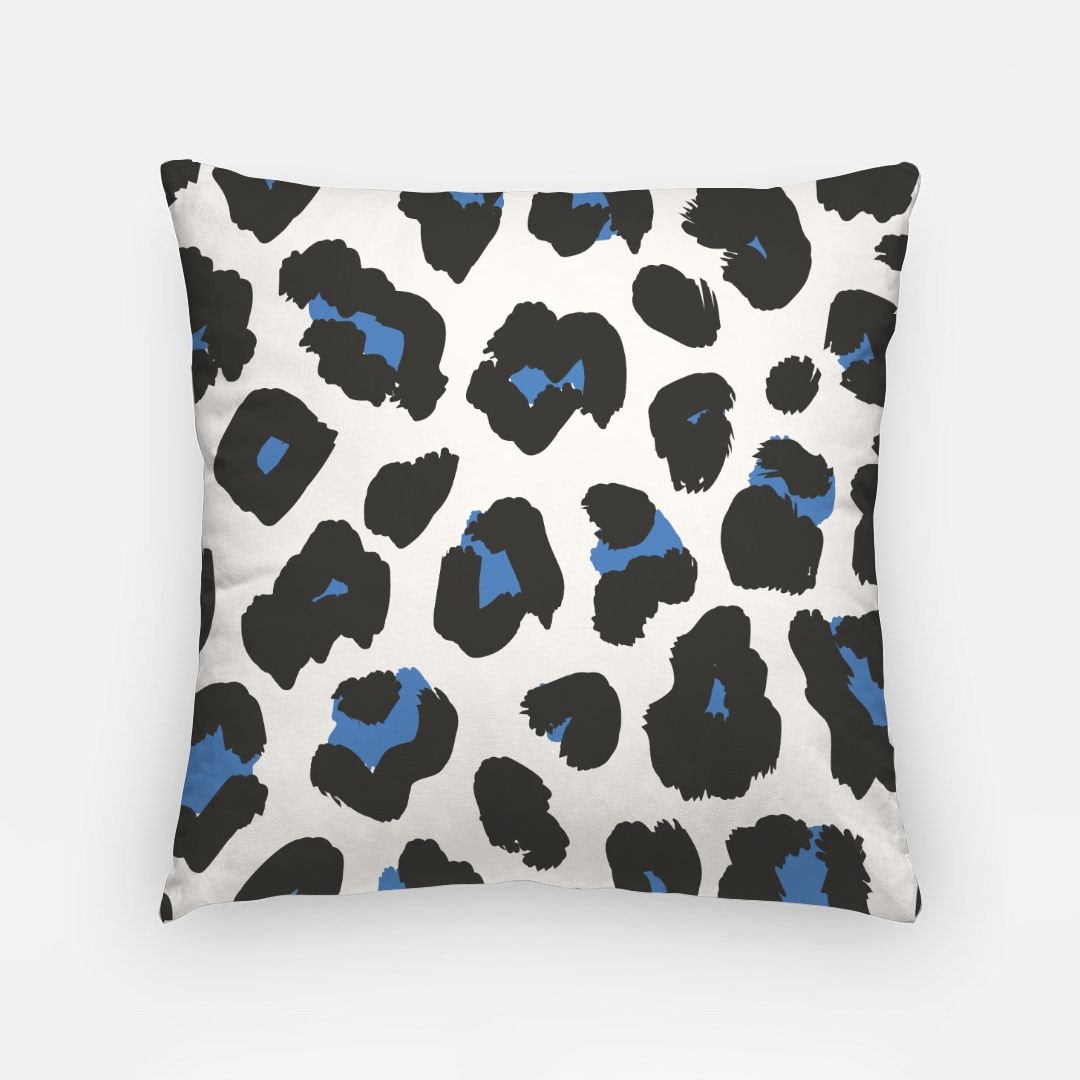 Blue Leopard Pillow Cover - 18 Inch