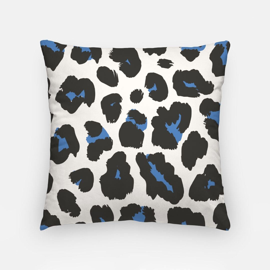 Blue Leopard Pillow Cover - 18 Inch