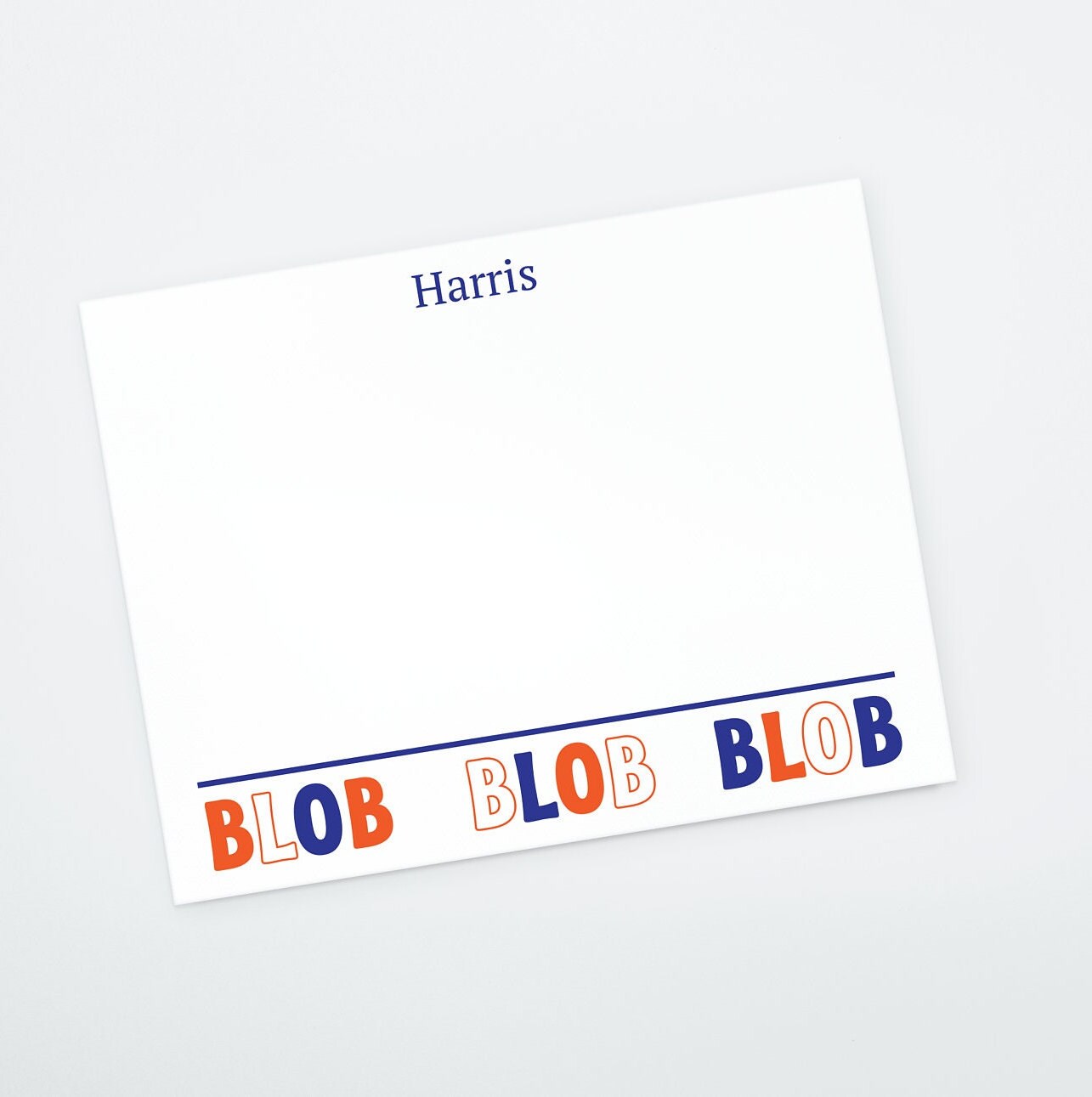 Personalized Camp Stationery - Camp Longhorn Blob Note Cards