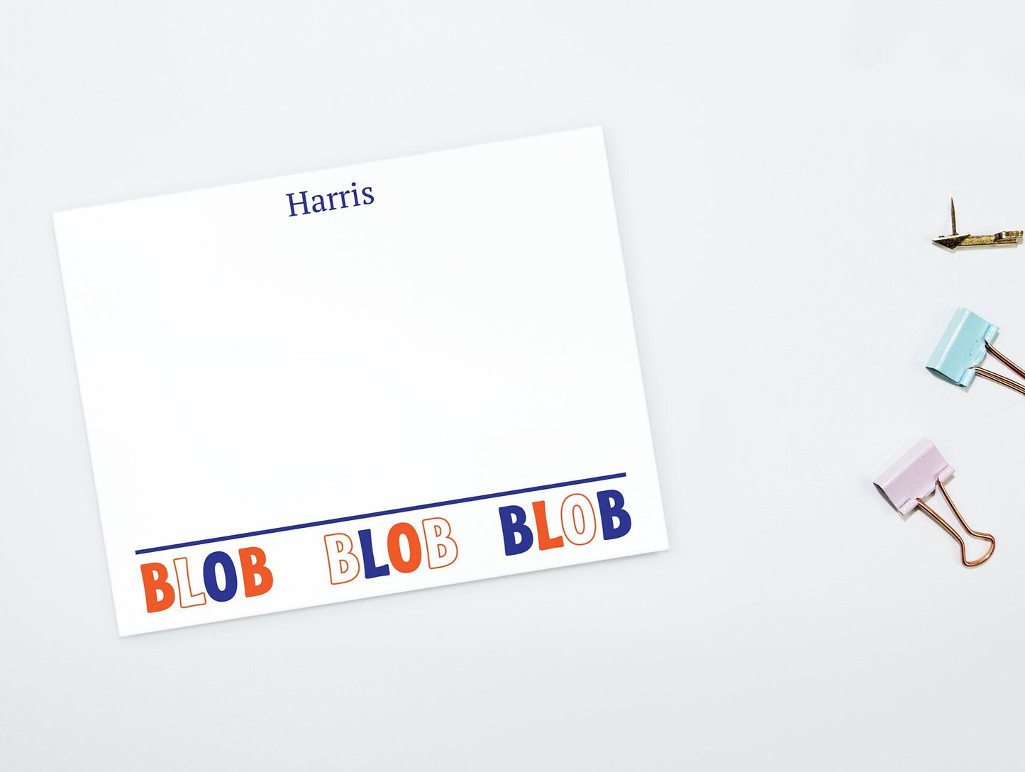 Personalized Camp Stationery - Camp Longhorn Blob Note Cards