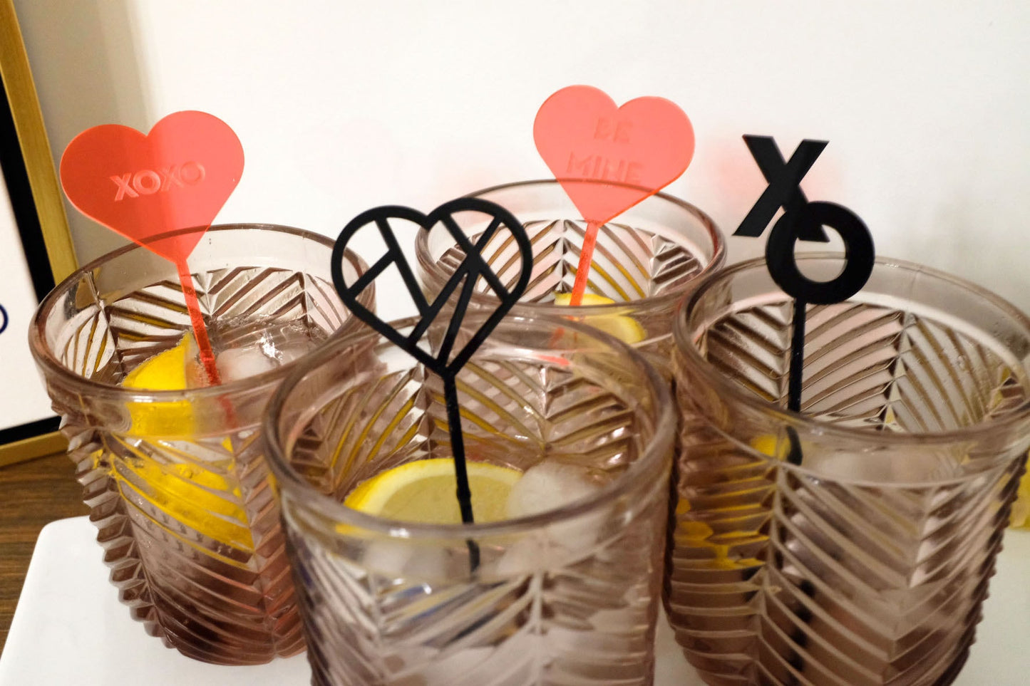 Valentine Cocktail Stirrers - Set of 4