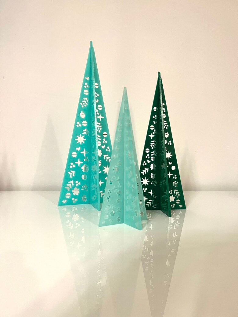 Papel Picado Christmas Trees - Set of 3