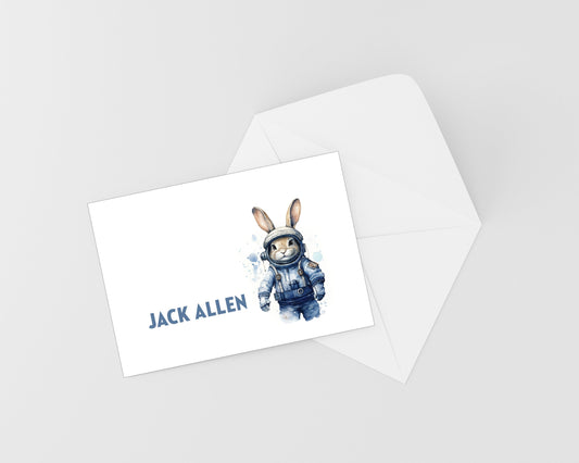 Folded Note Cards - Space Bunny