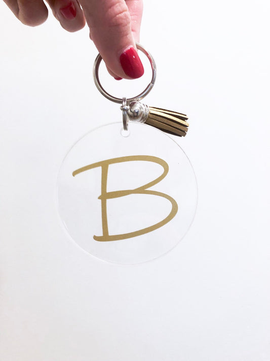 Monogram Keychain with Tassel