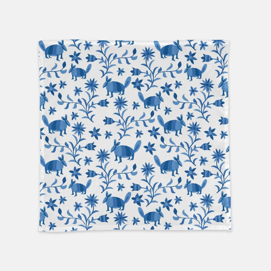 Blue Otomi Hostess Towel, Otomi Hand Towel, Armadillo Otomi Hand Towel