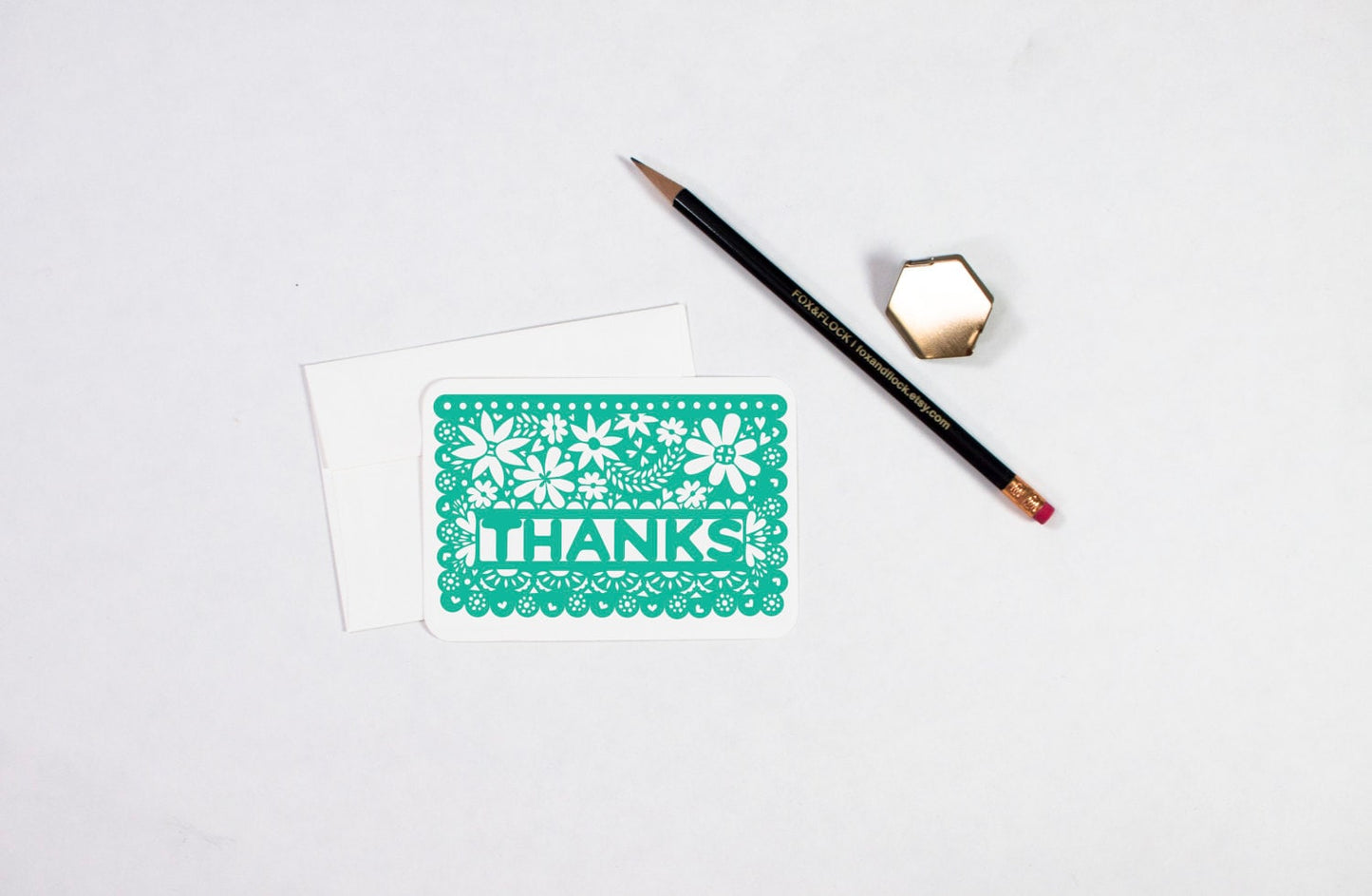 Papel Picado Thank You Cards, Thank You Notes, Hand Drawn Art, Custom Stationery, Fiesta Note Cards