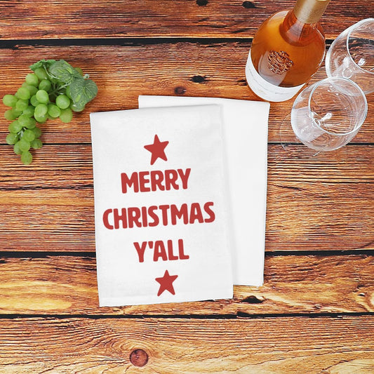 Merry Christmas Y'all Hostess Towel  (2PK)