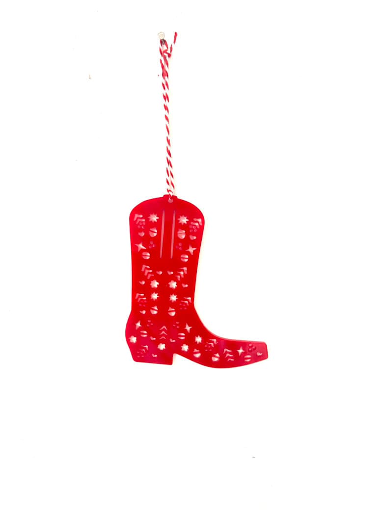 Cowboy Boot Ornament - Papel Picado