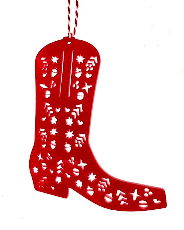 Cowboy Boot Ornament - Papel Picado