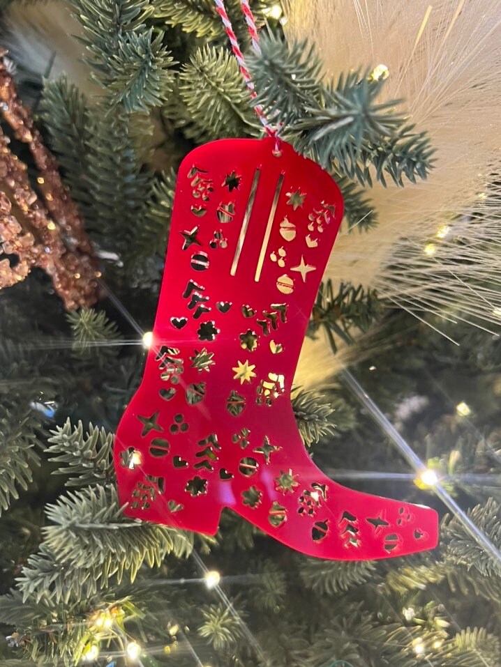 Cowboy Boot Ornament - Papel Picado