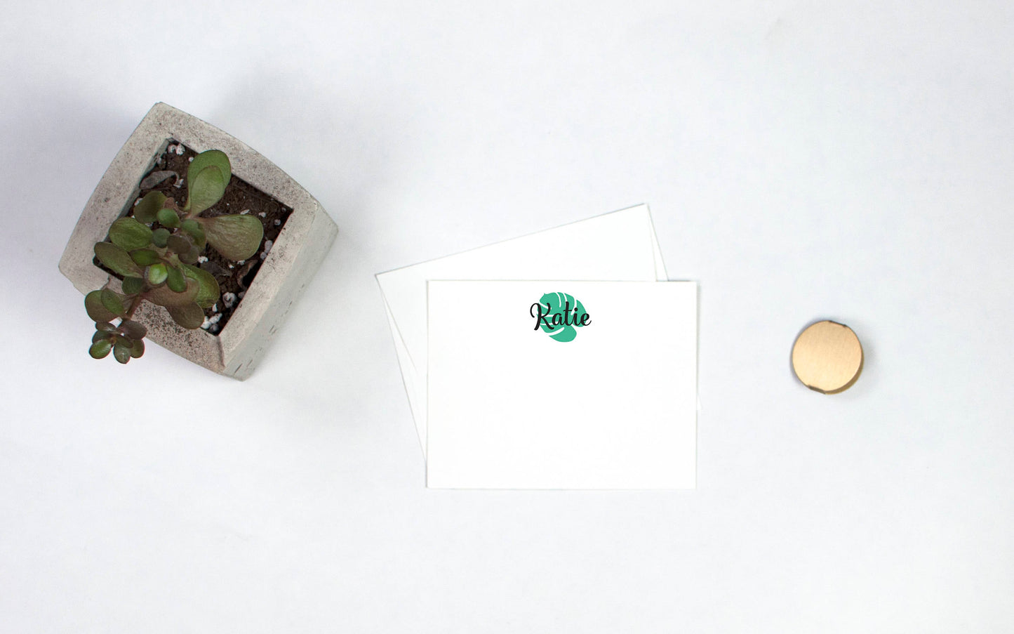 Personalized Note Cards - Monstera, Plant Lady Gift, Palm Stationery, Monogram Note Cards, Graduation Gift, Gift for Her, Teacher Gift