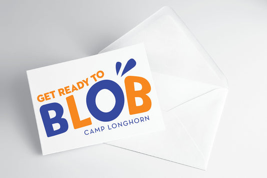 Folded Note Cards - Get Ready to Blob - Camp Longhorn