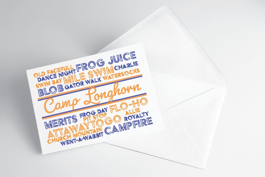 Folded Note Cards - Camp Favorites - Camp Longhorn