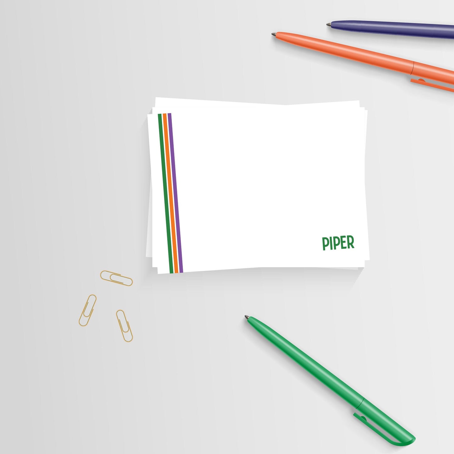 Personalized Camp Stationery - Camp Waldemar Stripes