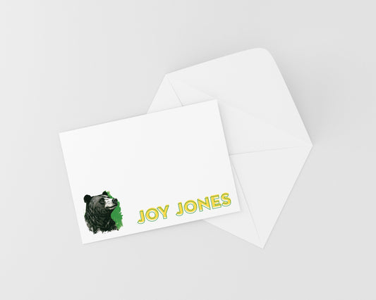 Personalized Note Cards - Bear