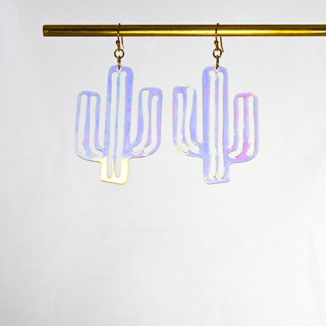 Iridescent Cactus Earrings