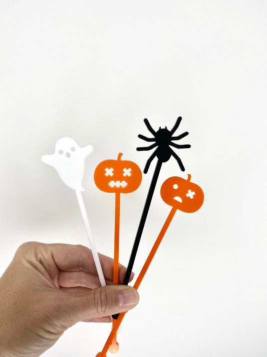 Here for the Boos Cocktail Stirrers, Halloween Swizzle Sticks