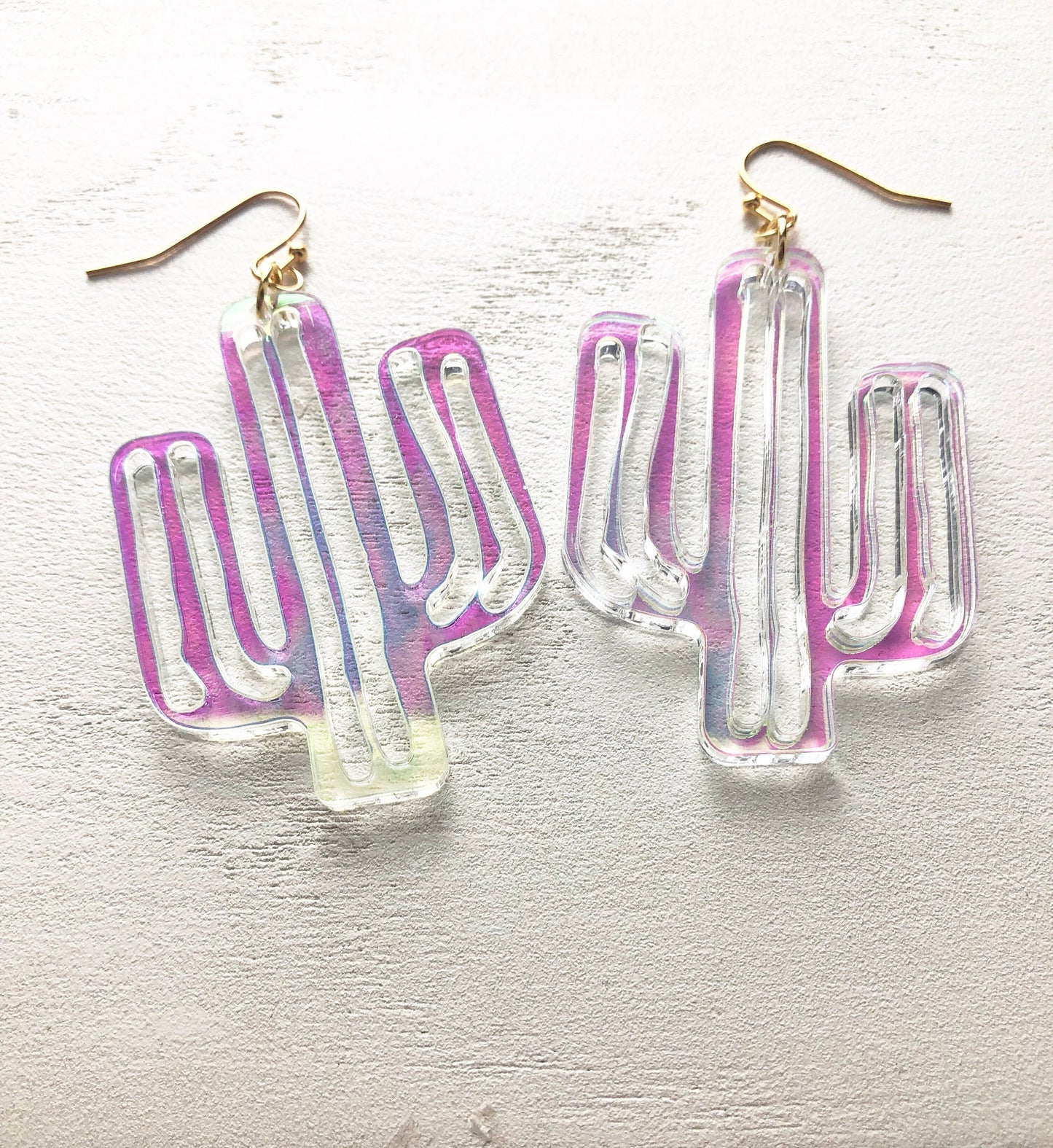 Iridescent Cactus Earrings