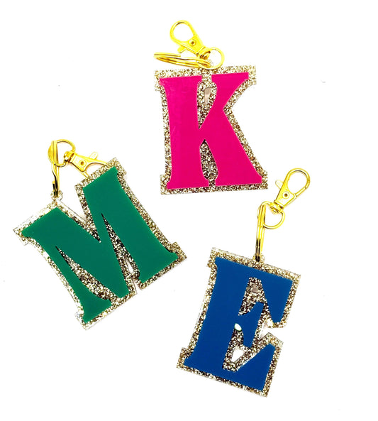 Initial Sparkle Keychain