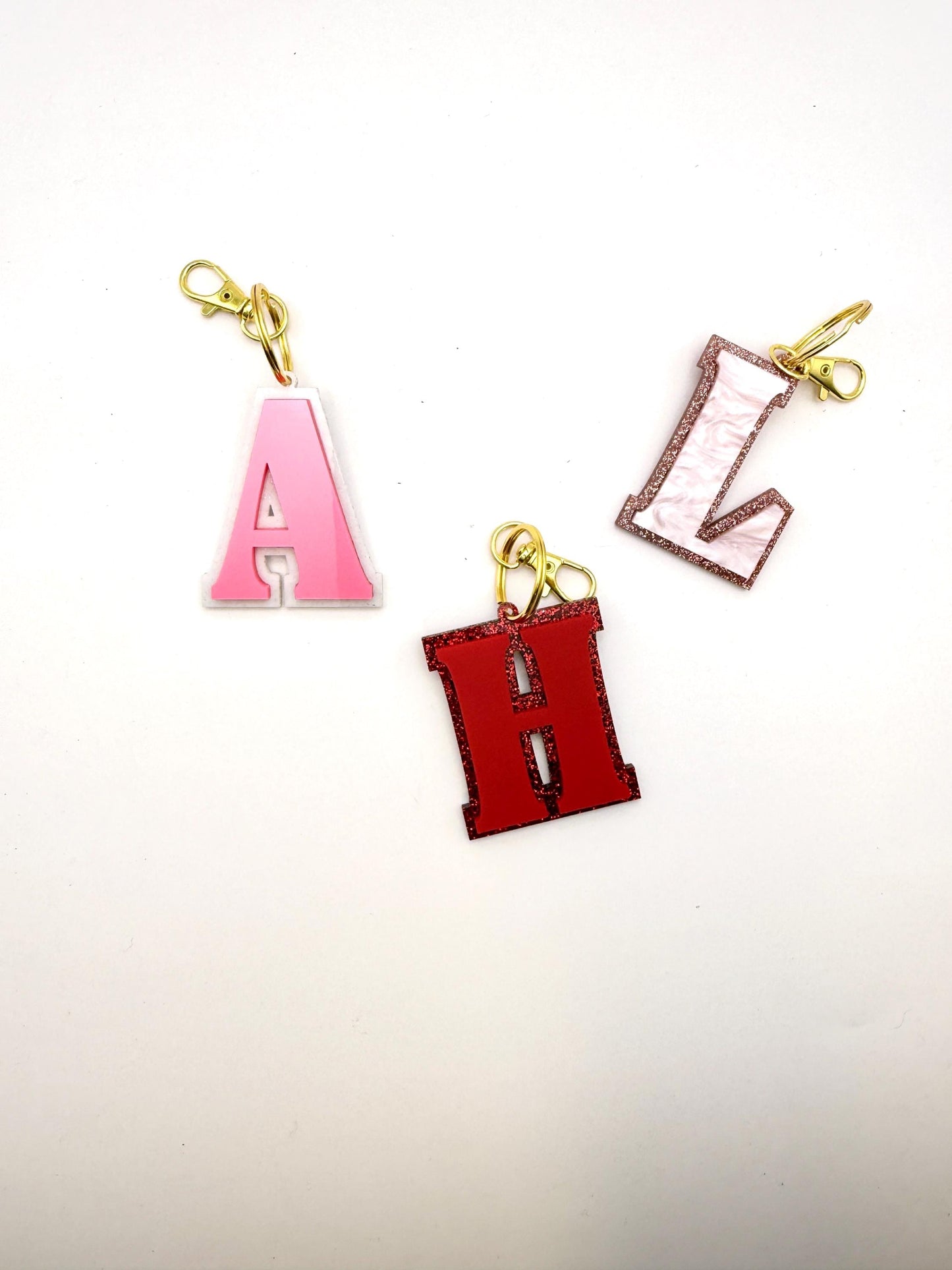 Initial Sparkle Keychain - Valentine's Edition