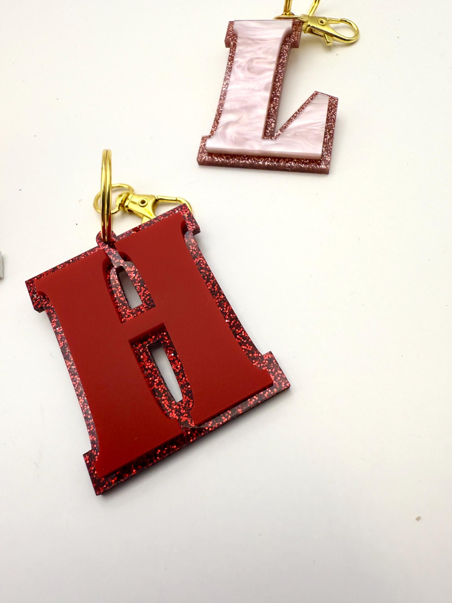 Initial Sparkle Keychain - Valentine's Edition