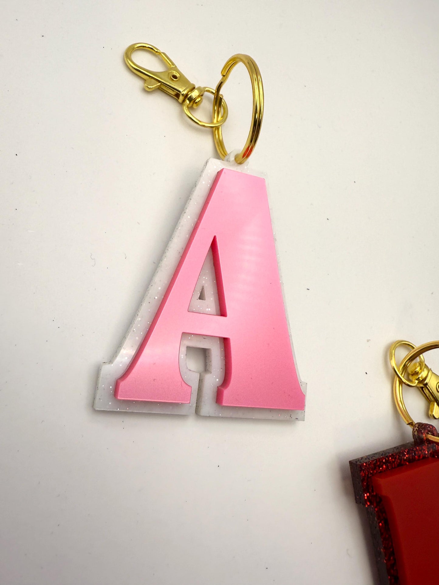 Initial Sparkle Keychain - Valentine's Edition