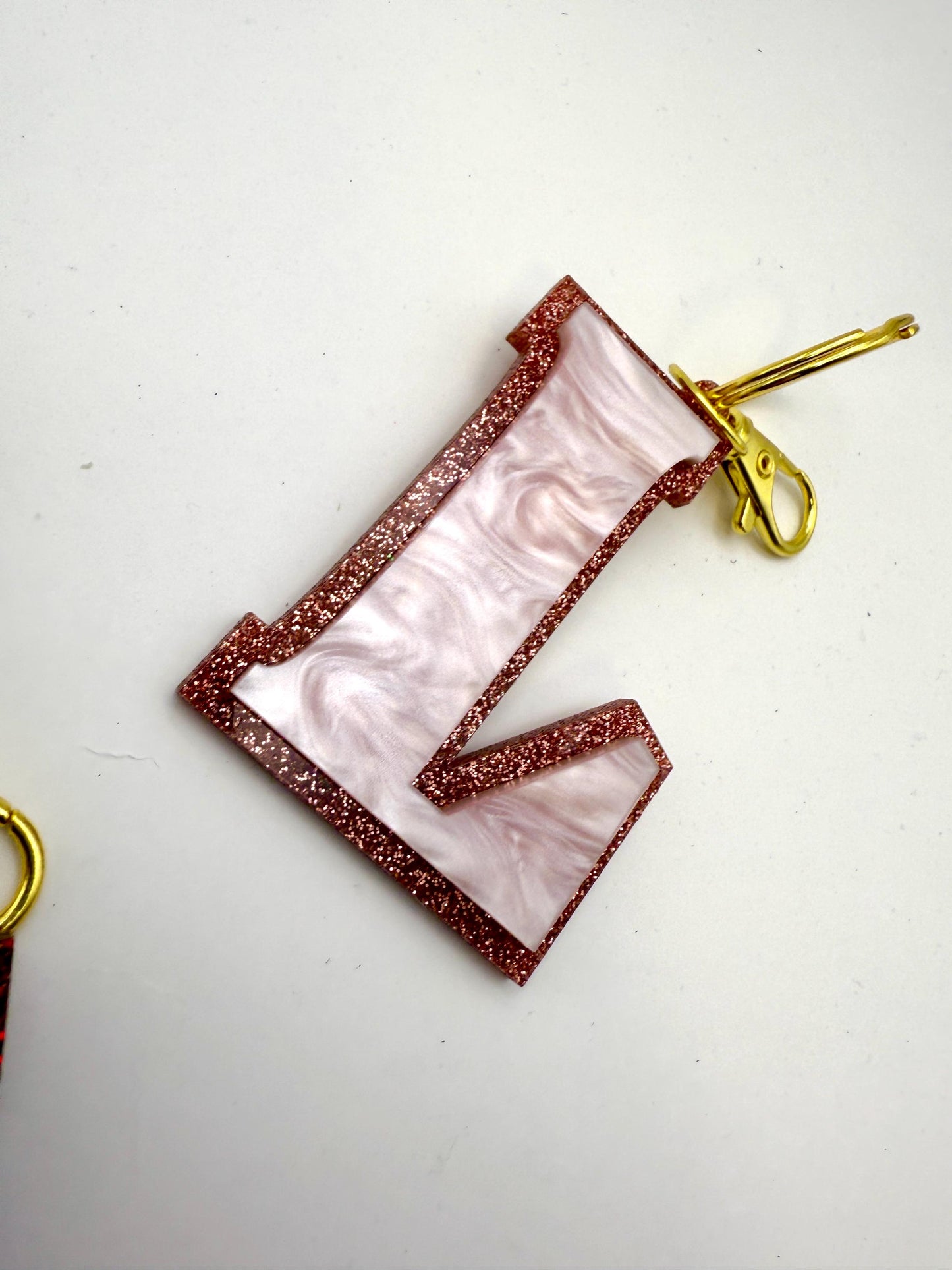 Initial Sparkle Keychain - Valentine's Edition